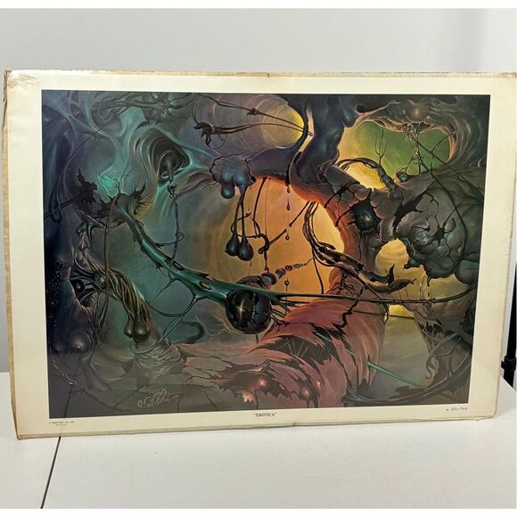 Vintage 1973 John Pitre Erotica Original Signed Poster USA 35.5x25.5in - Picture 1 of 7